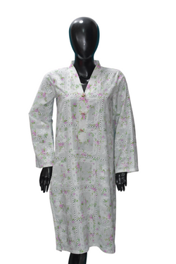 White Floral Kurta
