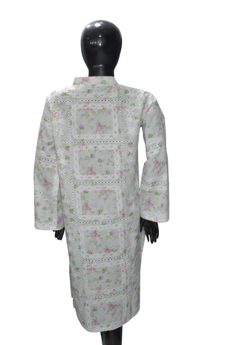 White Floral Kurta