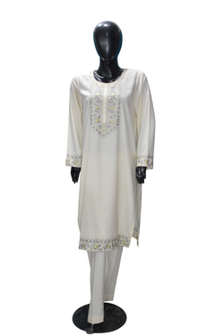 Cream Embroidered Ensemble
