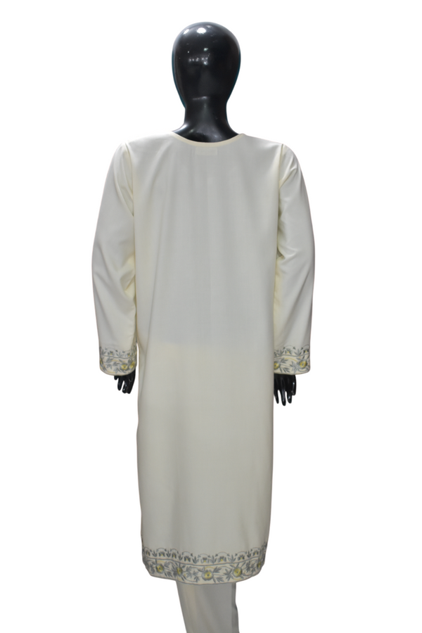 Cream Embroidered Ensemble