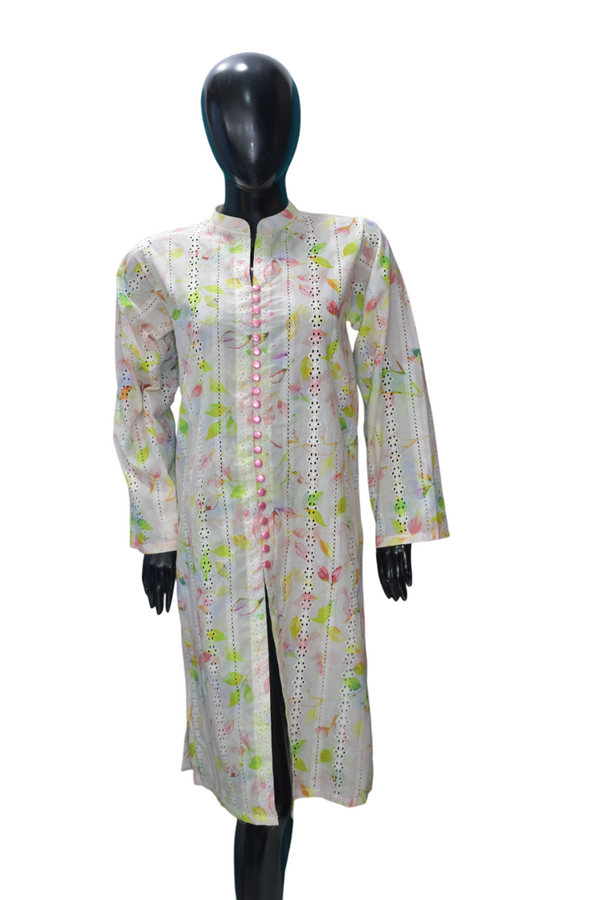 White Coat Style Kurta