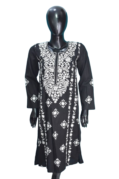 Black Chikankari Kurta