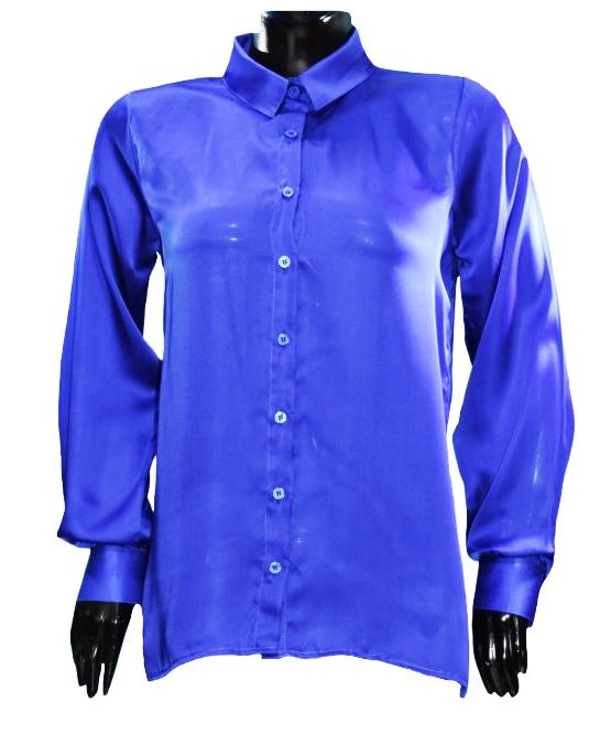 Electric Blue Silk Shirt