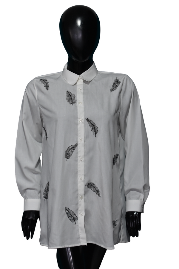 White collared embroidered shirt
