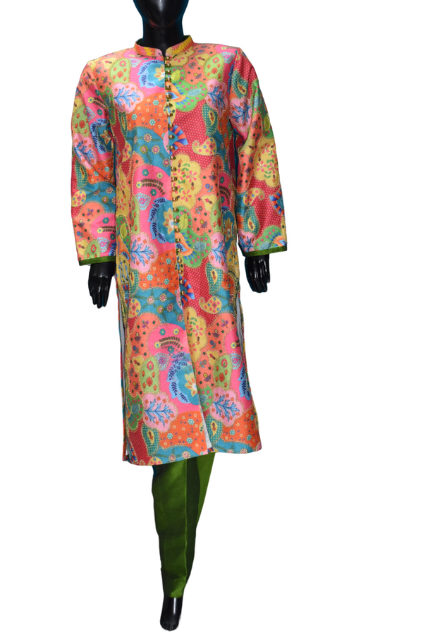 Multi-Coloured Silk Kameez