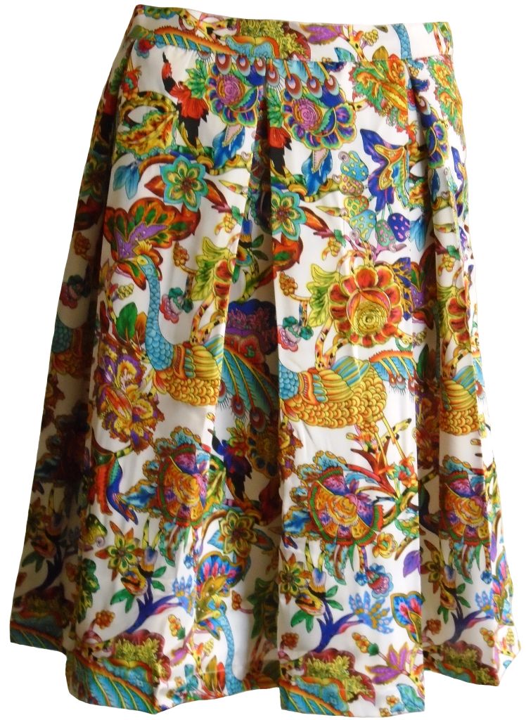 Peacock Silk Skirt