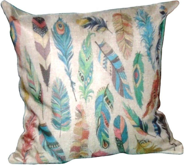 Beige Feather Pair of Cushions