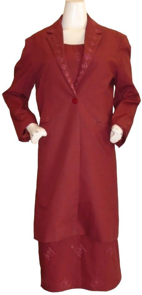 Maroon Coat and Dress Set