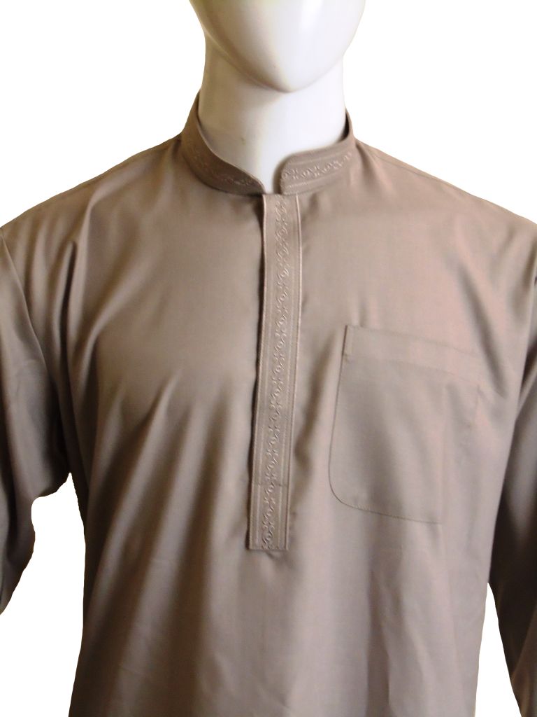 Beige Cotton Embroidered Shalwar Kameez