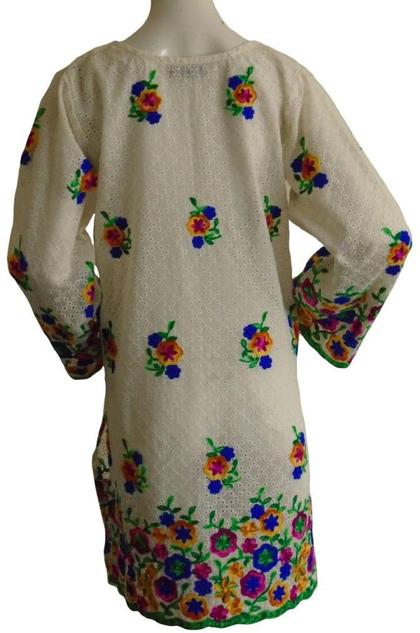 White Chicken with Floral Embroidery