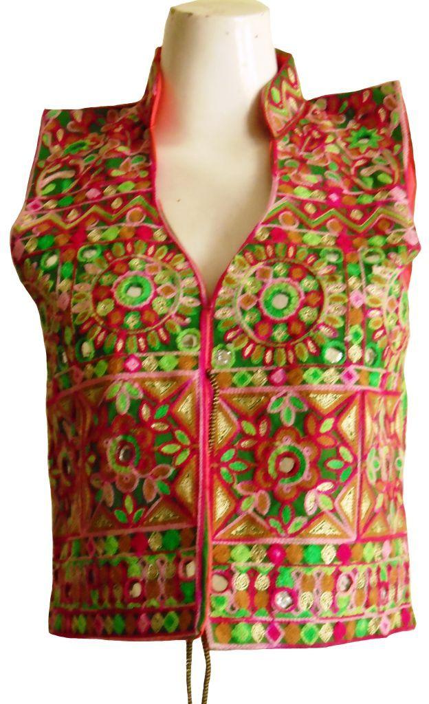 Pink and Green Ethic Waistcoat