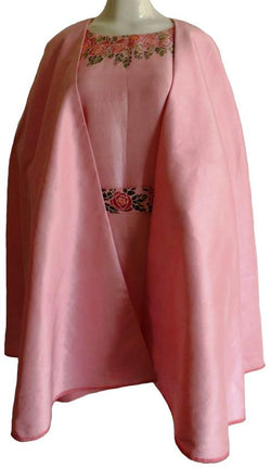 Pink Hand Painted Cape Dress