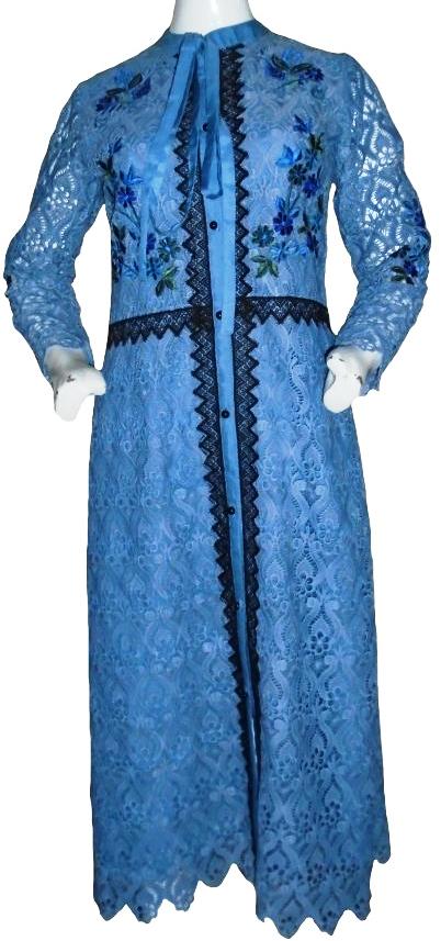 Blue Bow Lace Dress