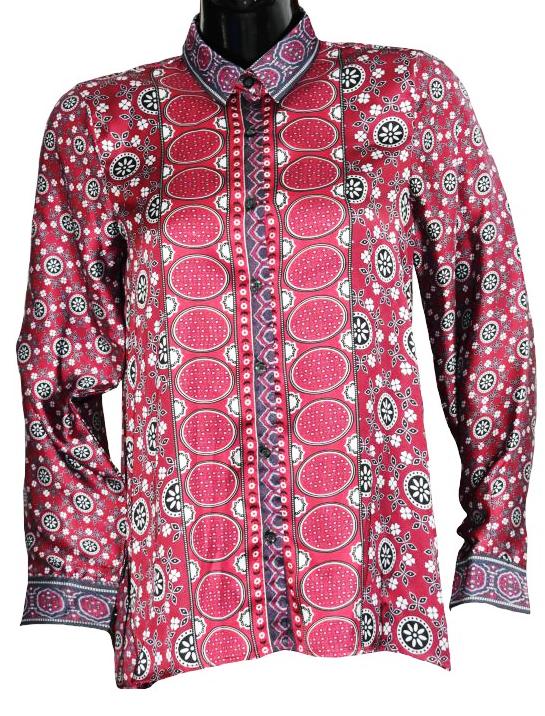 Maroon Ajrak Western Shirt