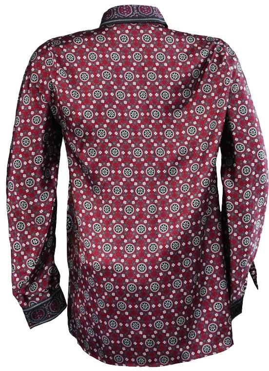 Maroon Ajrak Western Shirt