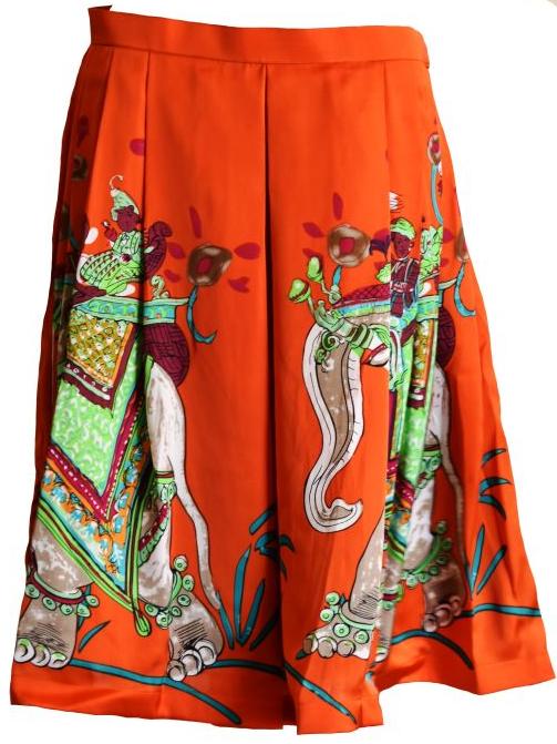 Indian Elephant Silk Skirt