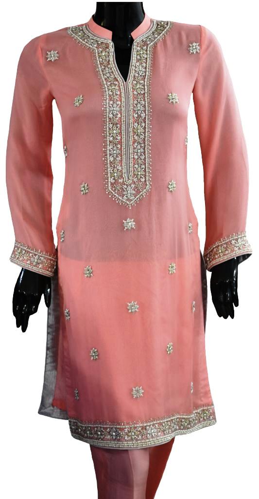 Light Pink and Silver Wedding Ensemble