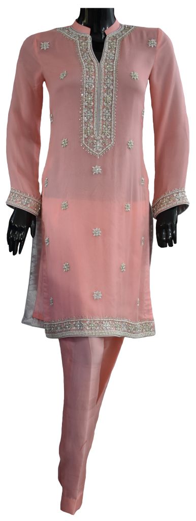 Light Pink and Silver Wedding Ensemble