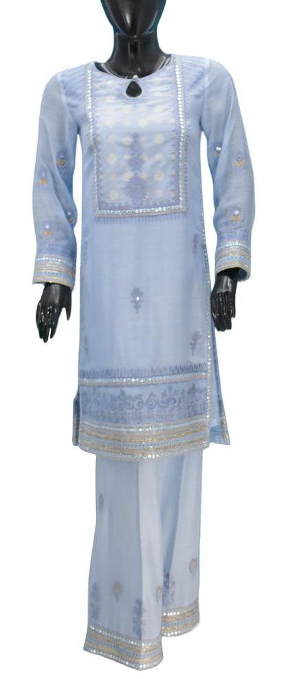 Powder Blue Embroidered Outfit