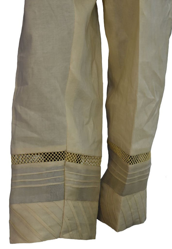 Beige Cut Out Trousers