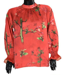 Tomato Red Chinese Blouse