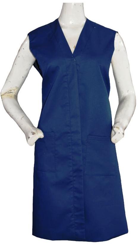 Royal Blue Cotton Sleeveless Coat