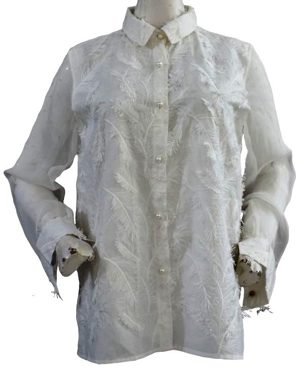 White 3D Collar Shirt