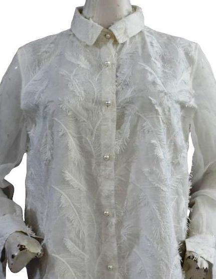 White 3D Collar Shirt