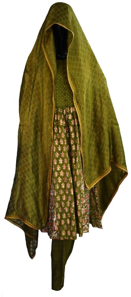 Green Block Printed Outfit
