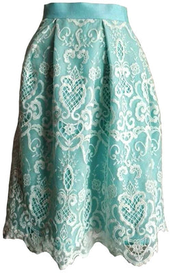 Baby blue lace skirt