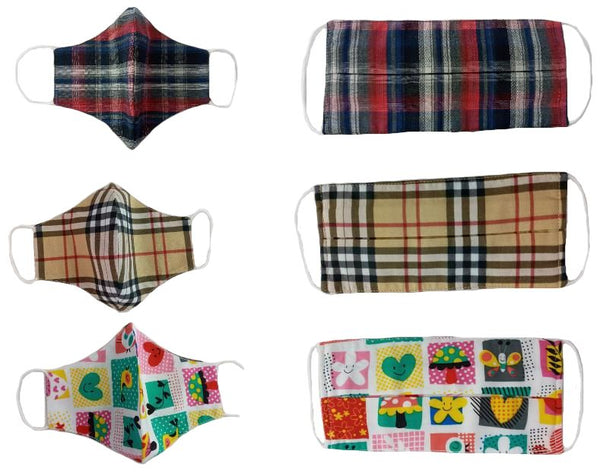 Checks, polka dot, tartan, nautical and skull masks