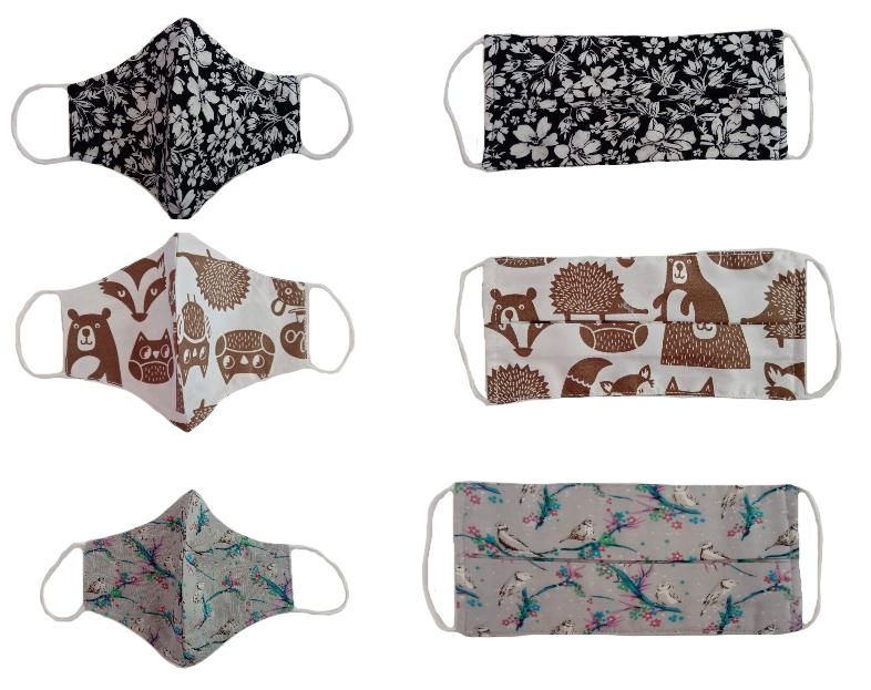 Cotton and linen printed face masks