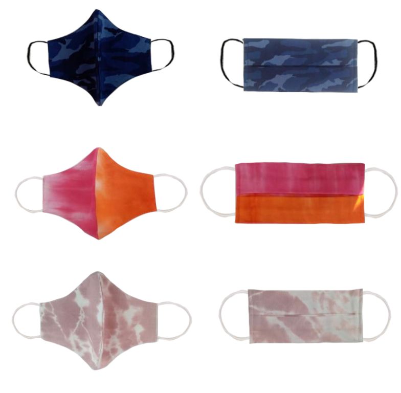 Cotton and linen printed face masks