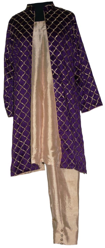 Gold and purple coat