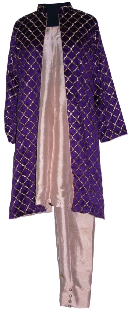 Gold and purple coat