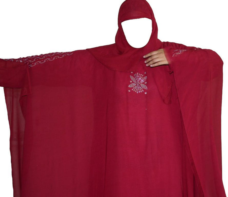 Red and Silver Abaya