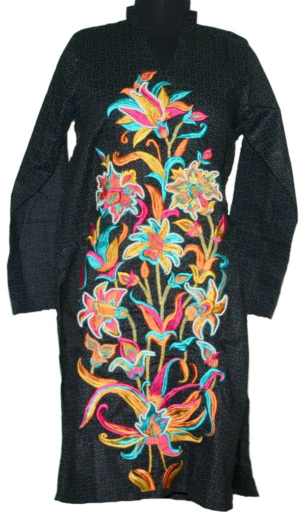 Black Floral Embroidery