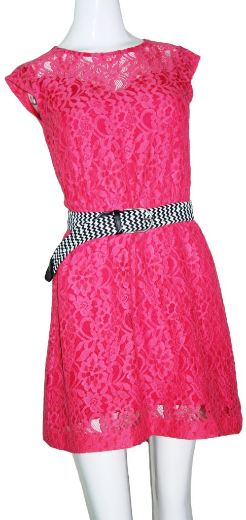 Magenta pink lace dress
