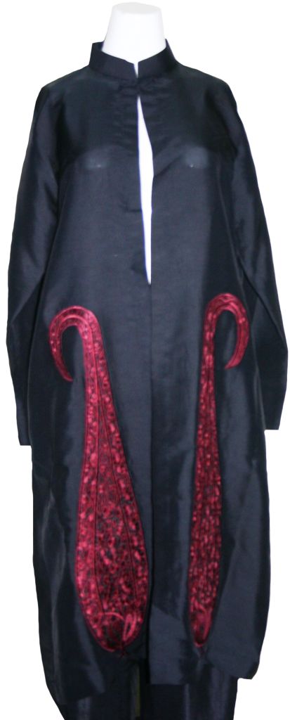 Black and Red Kashmiri Coat
