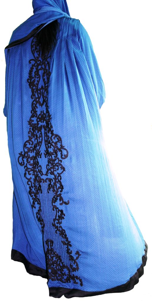 Royal blue and black abaya